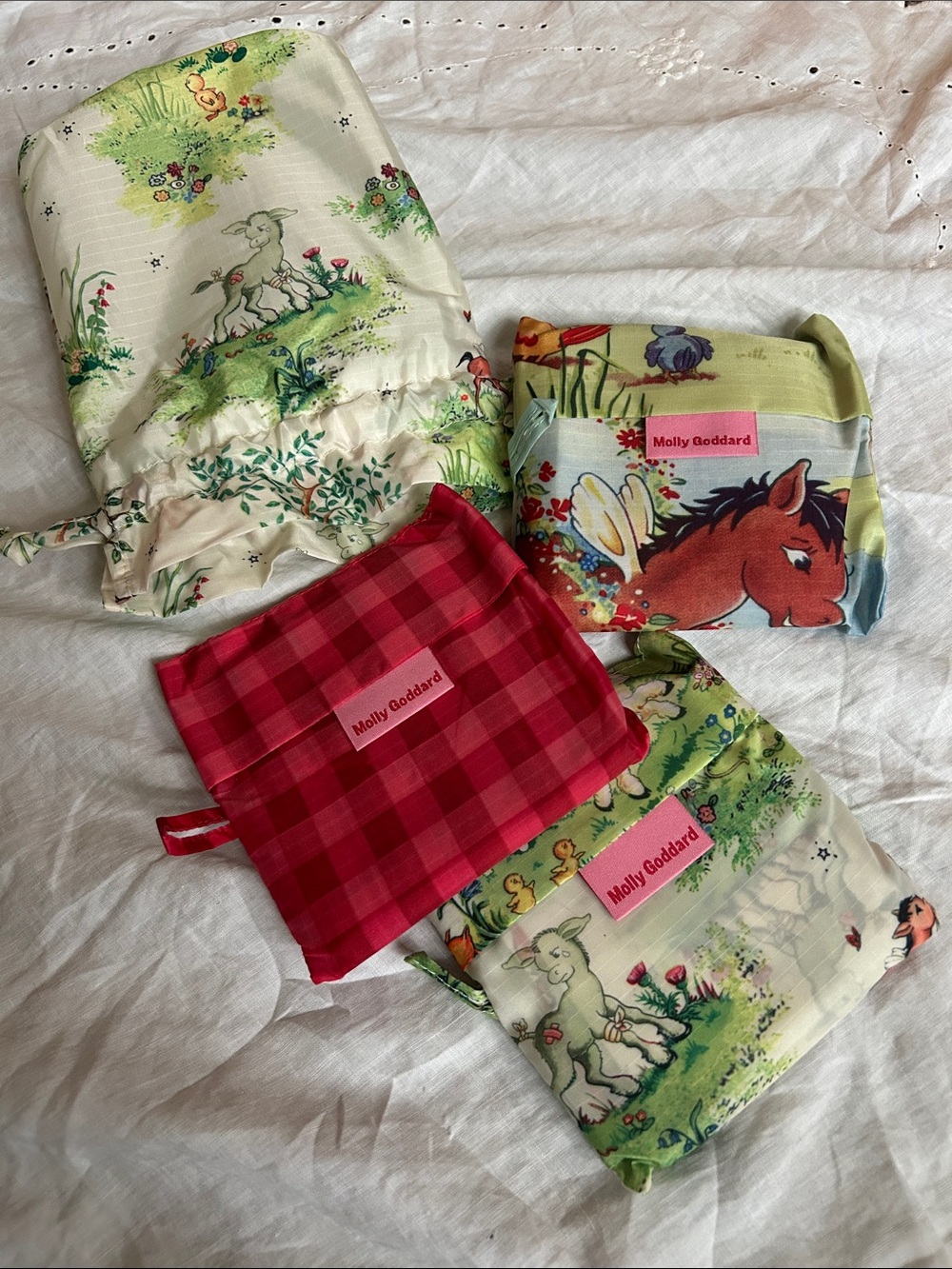 NWOT BAGGU x Molly Goddard Standard Reusable Tote Set